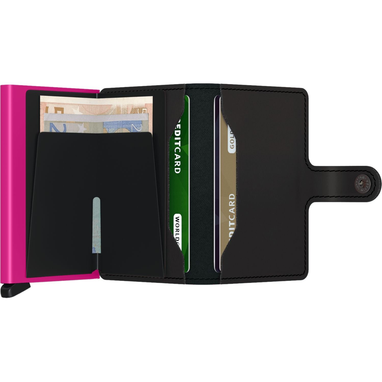 Secrid Miniwallet Matte - Black & Fuchsia