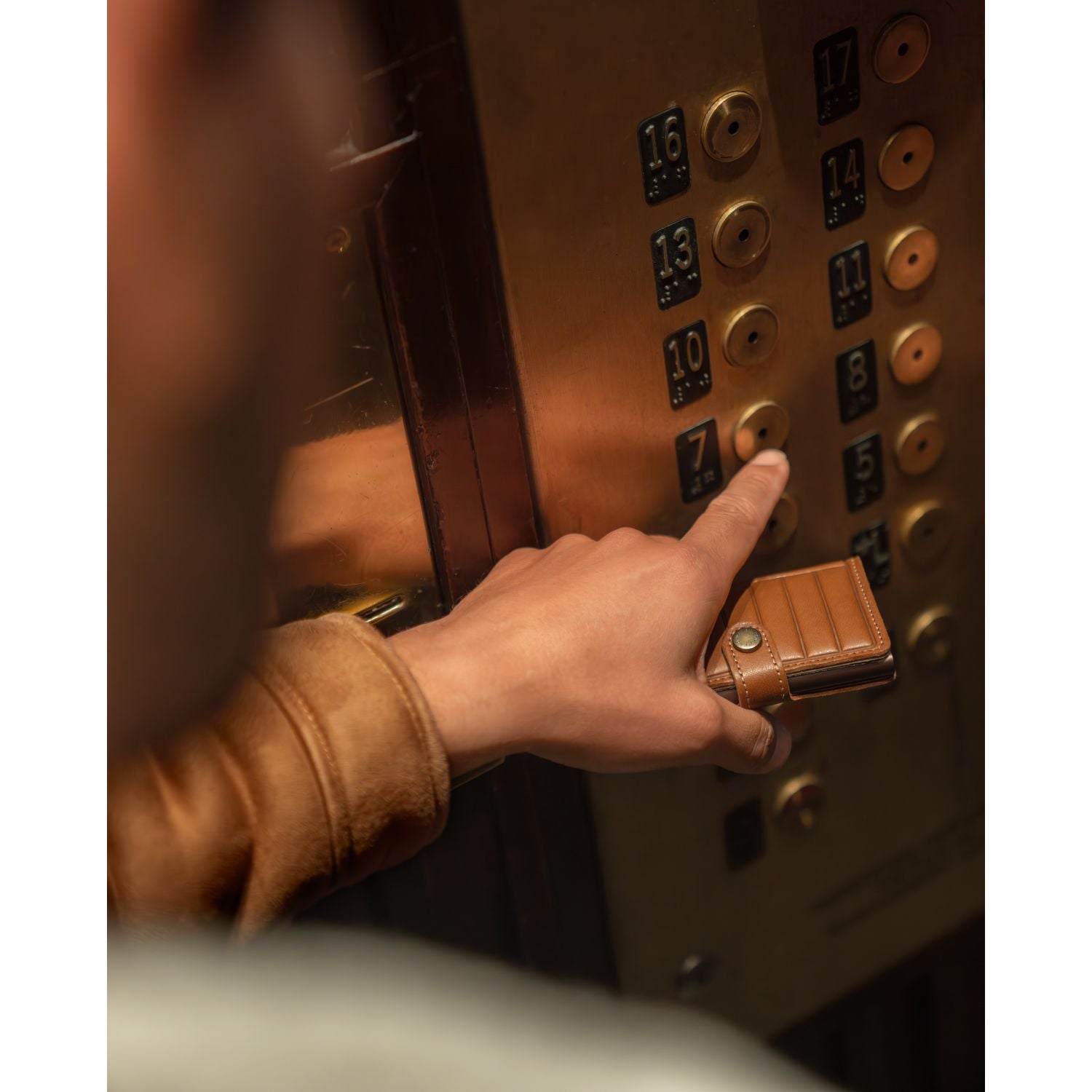 Secrid Miniwallet Premium Emboss - Line Cognac