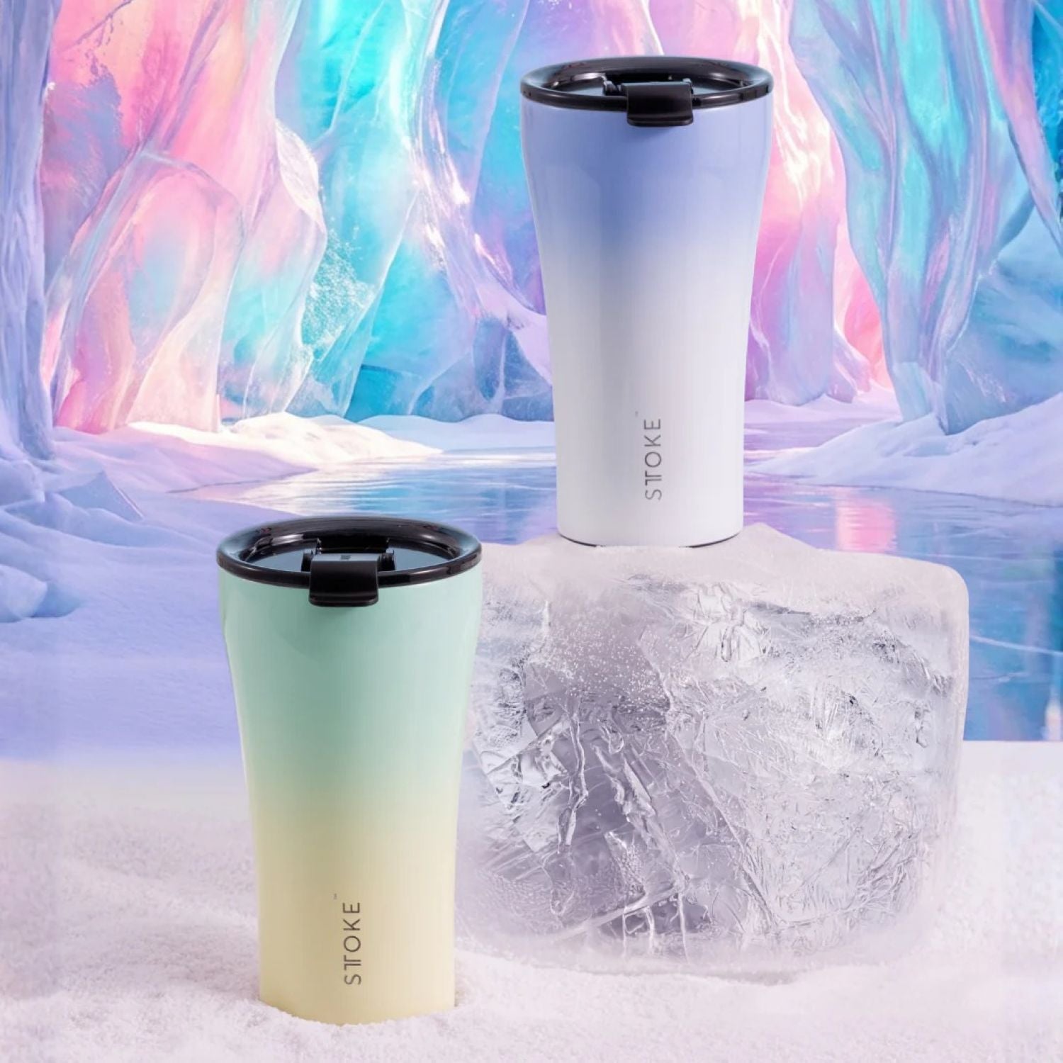 STTOKE Leakproof Flow Ceramic Insulated Cup 12oz - Glacial Blue