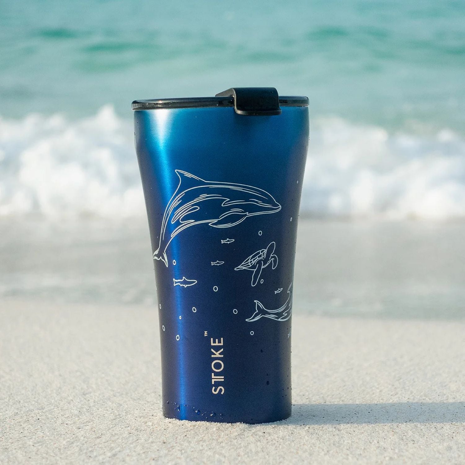 STTOKE Limited Edition Leakproof Ocean Series Insulated Cup 12oz - Dolphin