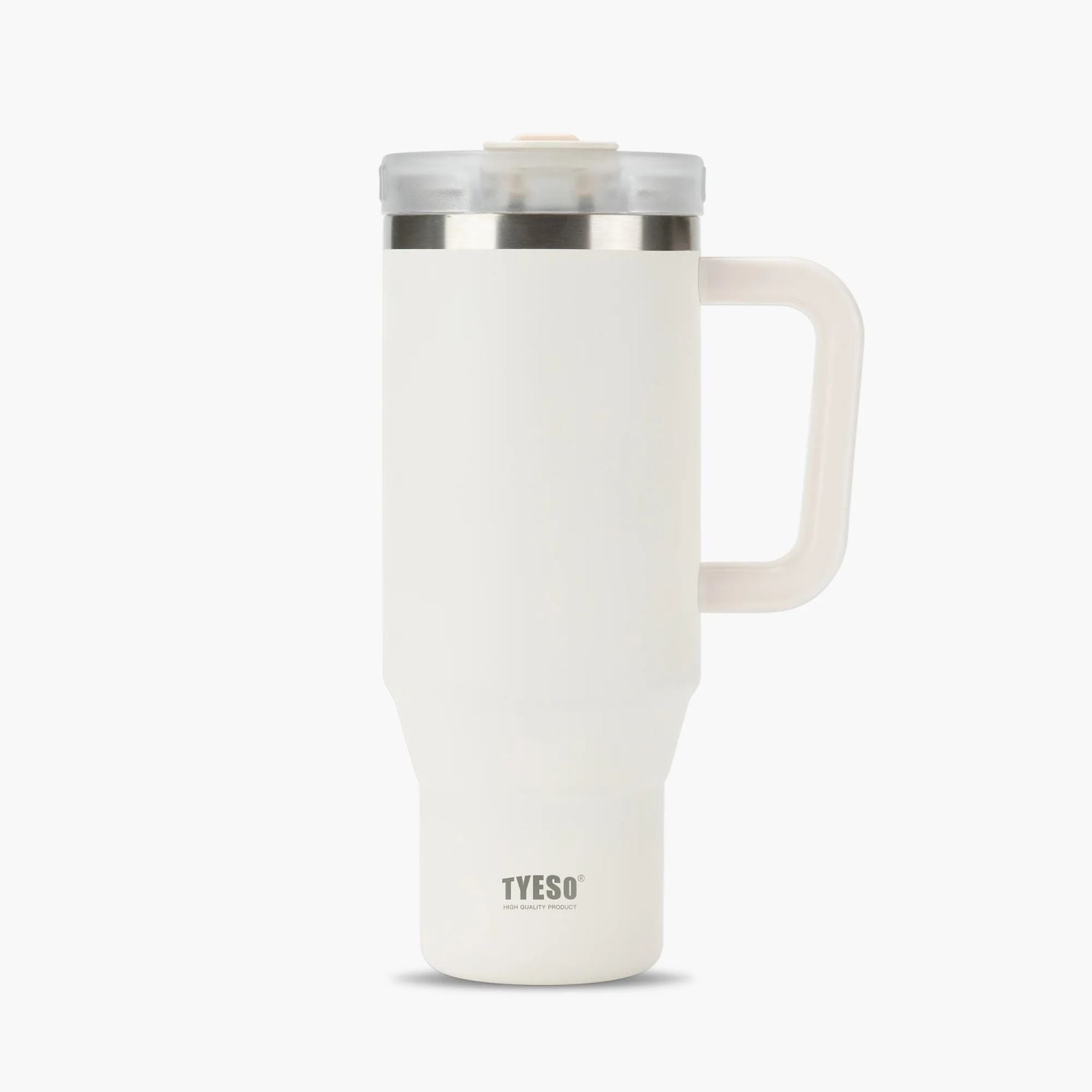 Tyeso Aura Leakproof 2 In 1 Sip & Straw Lid S/S Vacuum Tumbler 1200ml - White
