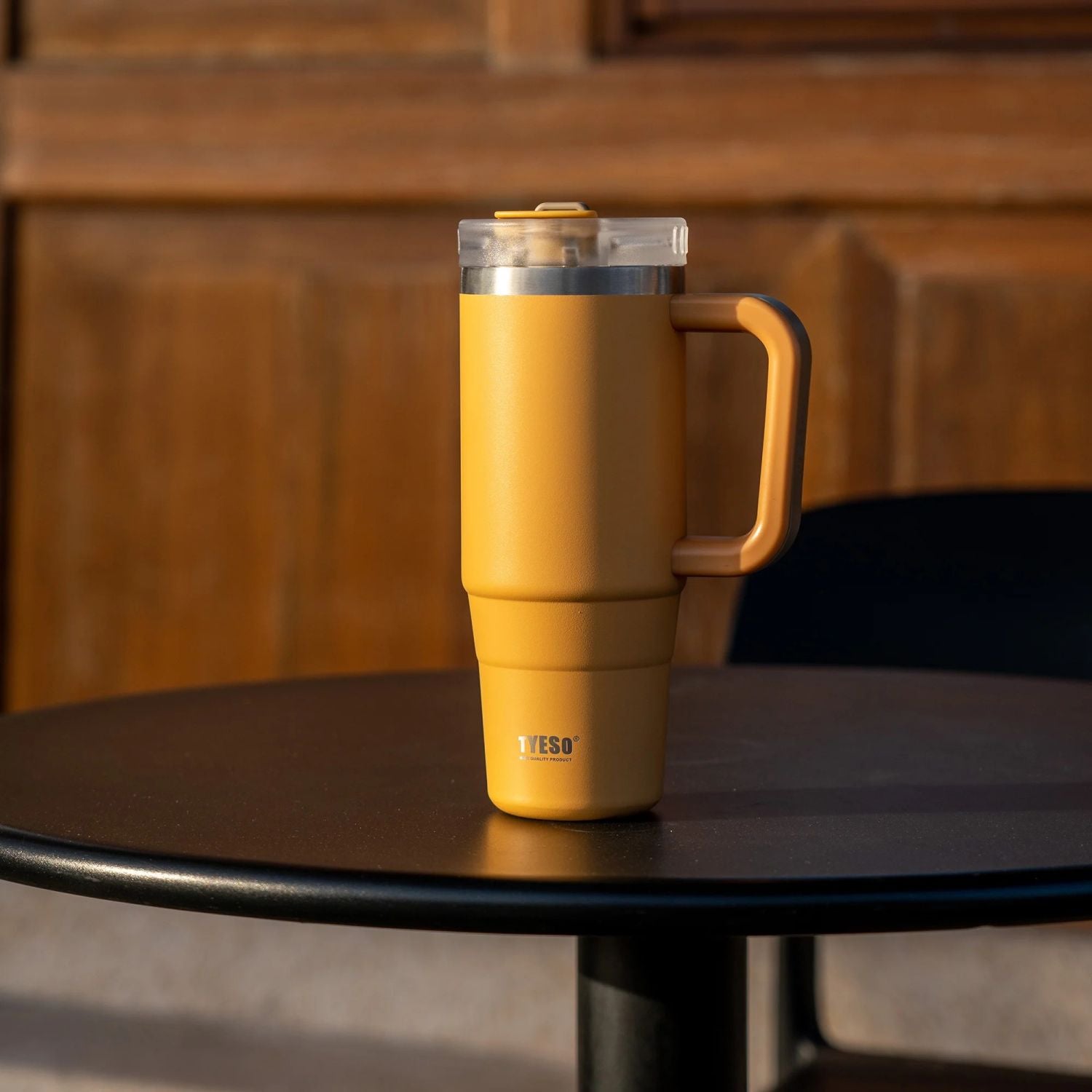 Tyeso Aura Leakproof 2 In 1 Sip & Straw Lid S/S Vacuum Tumbler 1200ml - Yellow