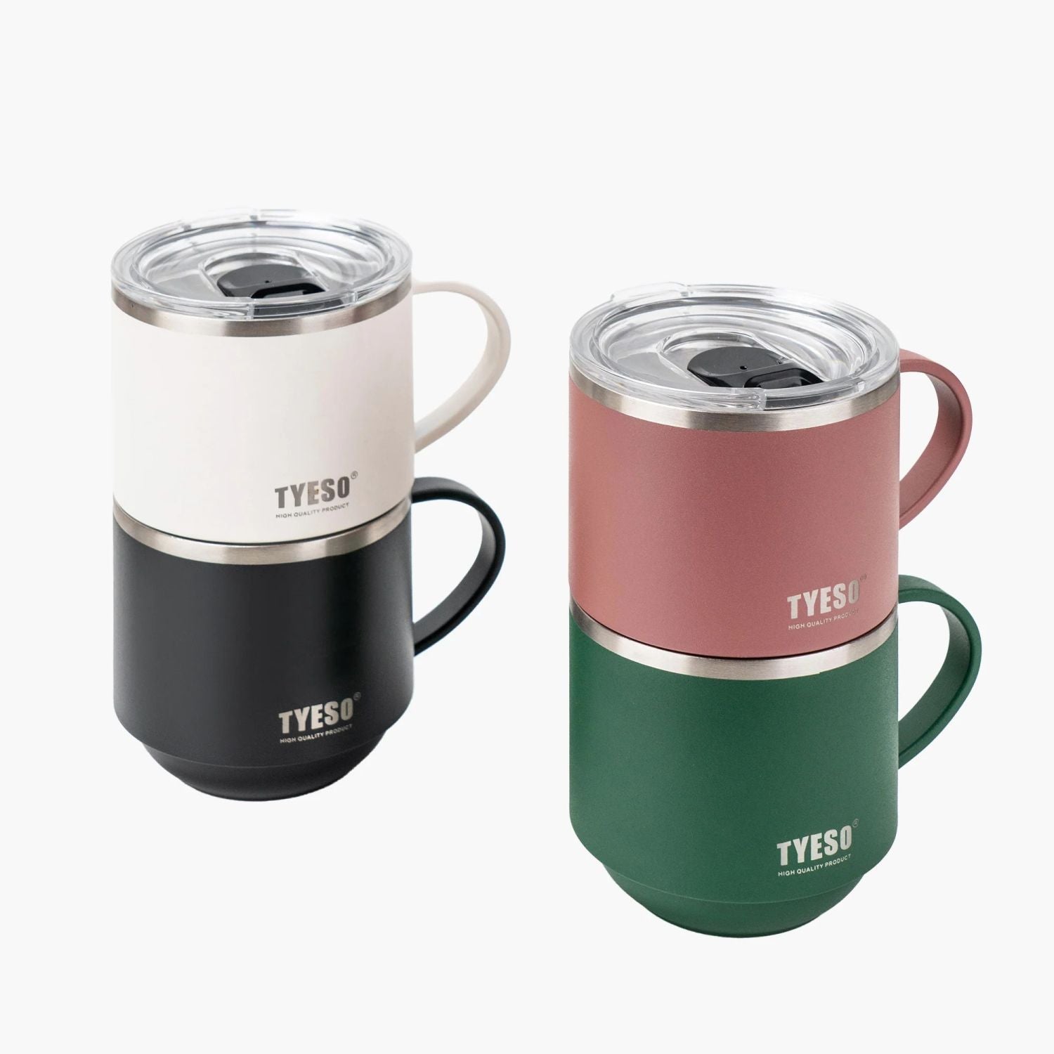 Tyeso Dock Slider Sipper Stackable S/S Vacuum Insulated Table Mug 330ml - White