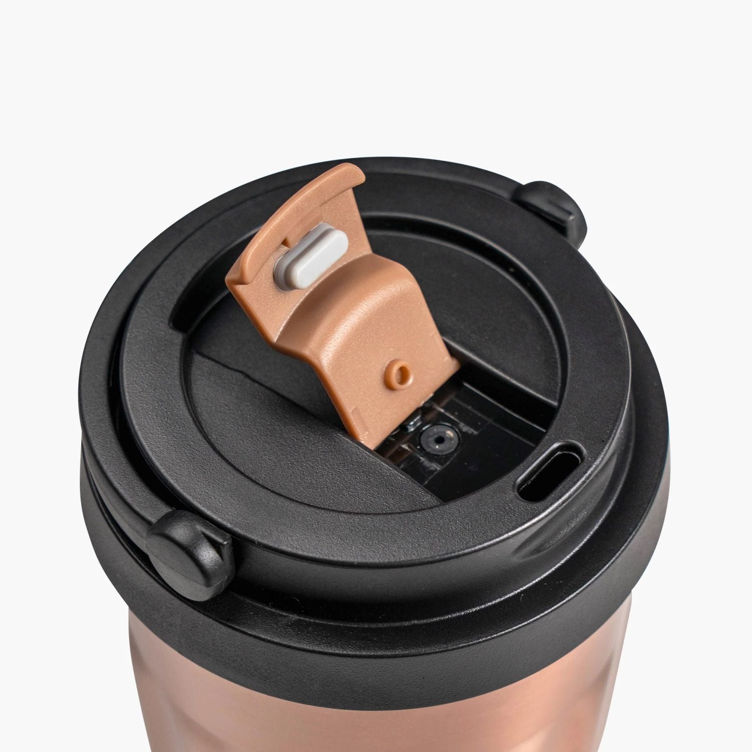 Tyeso Onyx Sipper S/S Vacuum Coffee Tumbler W Foldable Handle 400ml - Rose Gold