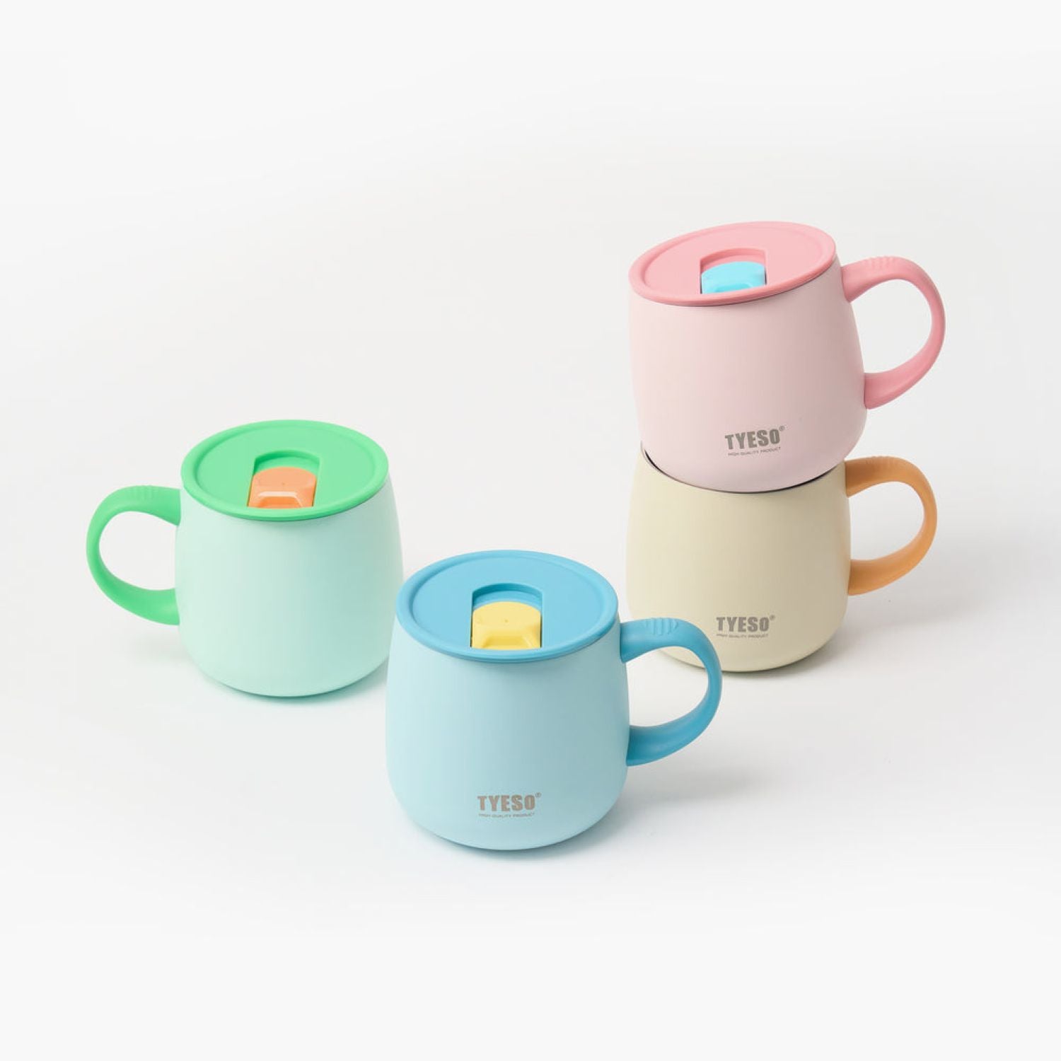 Tyeso Palette Ceramic Slider Lid S/S Vacuum Insulated Table Mug 355ML - Blue