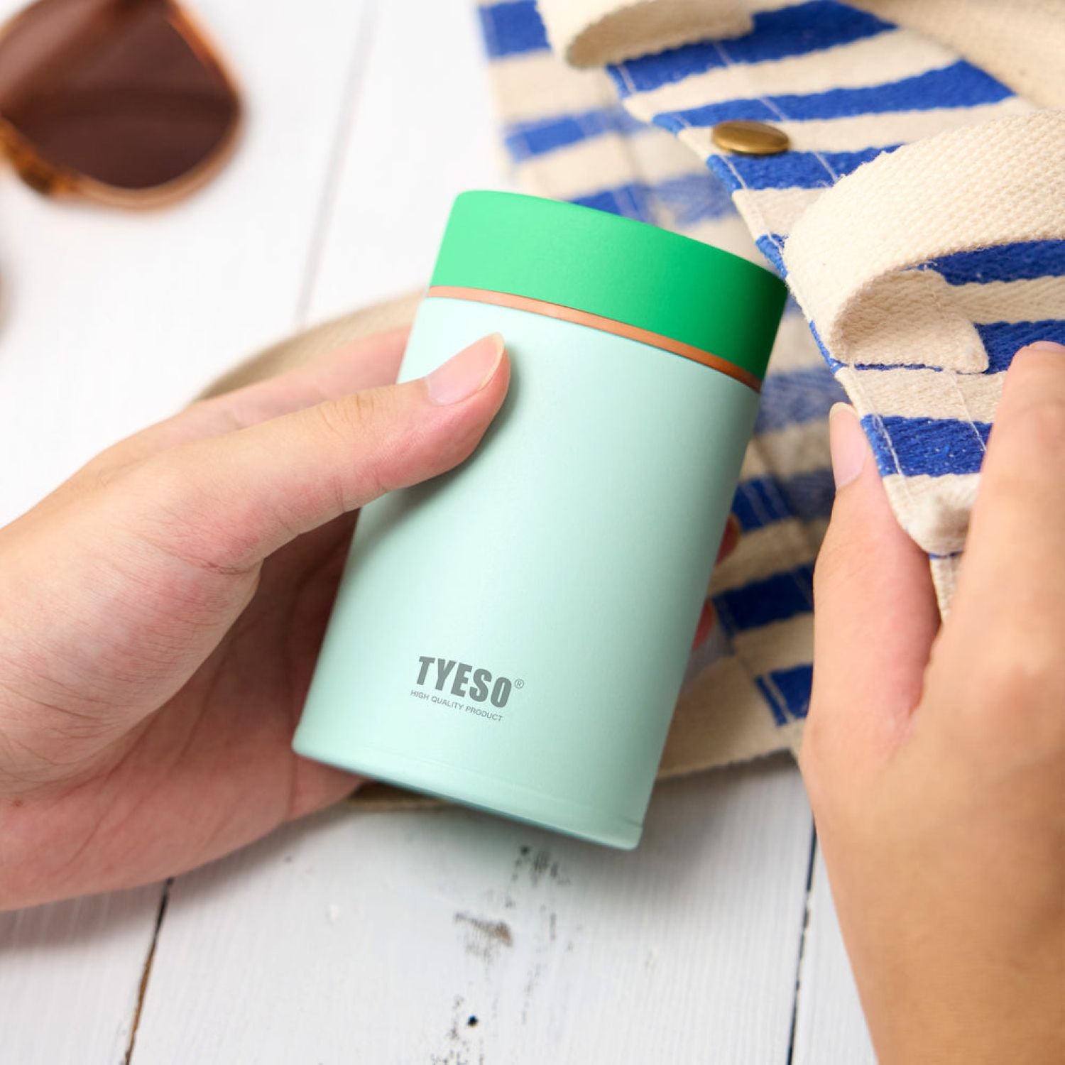 Tyeso Petal Inner S/S 316 Vacuum Insulated Food Jar 200ML - Green