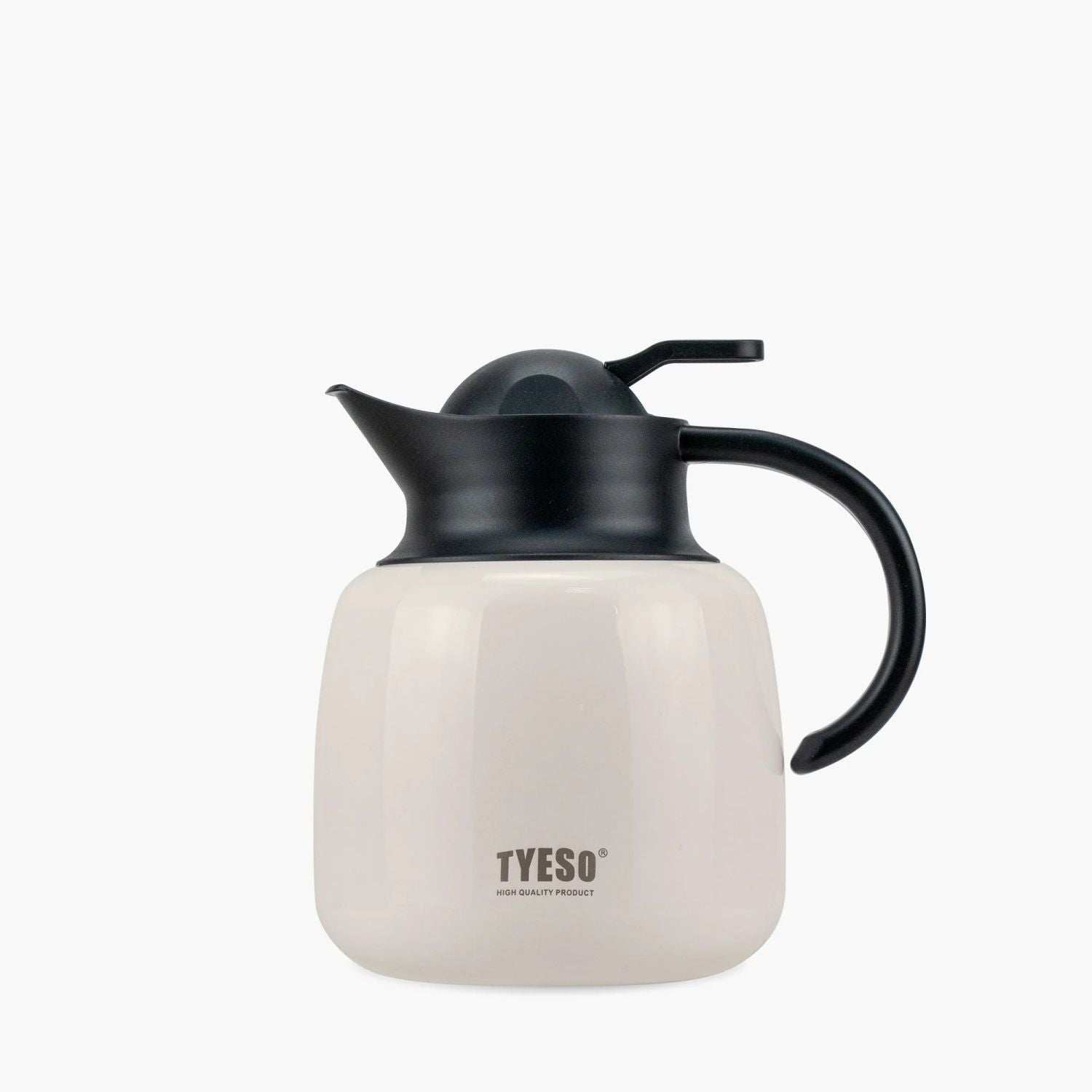 Tyeso Plump Lockable With Filter S/S Vacuum Insulated Tea Pot 1000ml - White