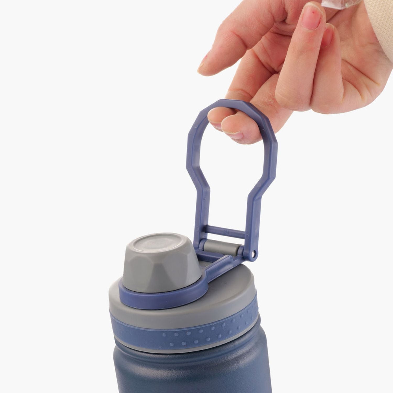 Tyeso Revive (Matte) S/S Vacuum Insulated Bottle With Handle 600ML - Dark Blue