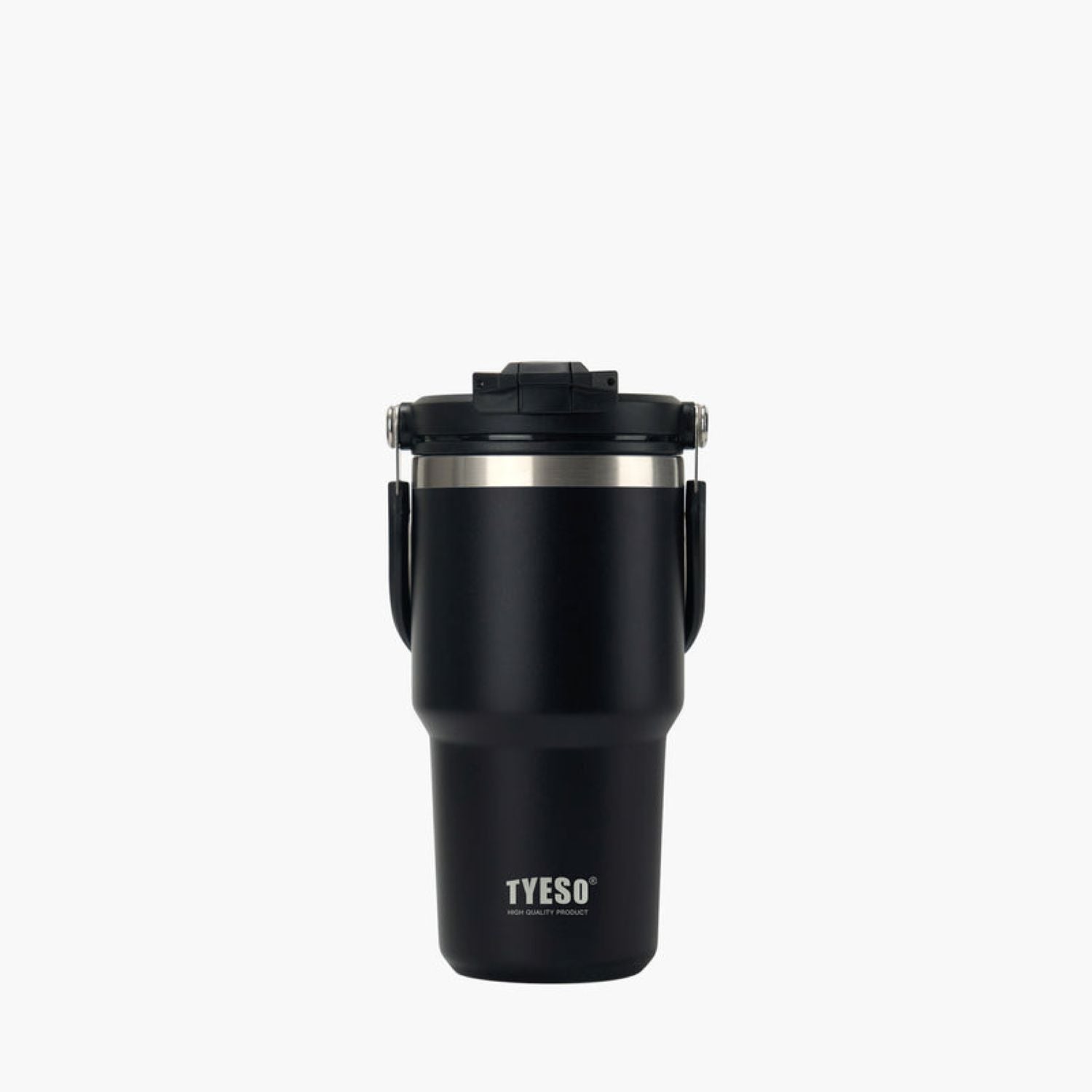 Tyeso Roam 2.0 Leakproof 2 In 1 Sip & Straw Lid S/S Vacuum Insulated Tumbler With Handle 600ML - Black