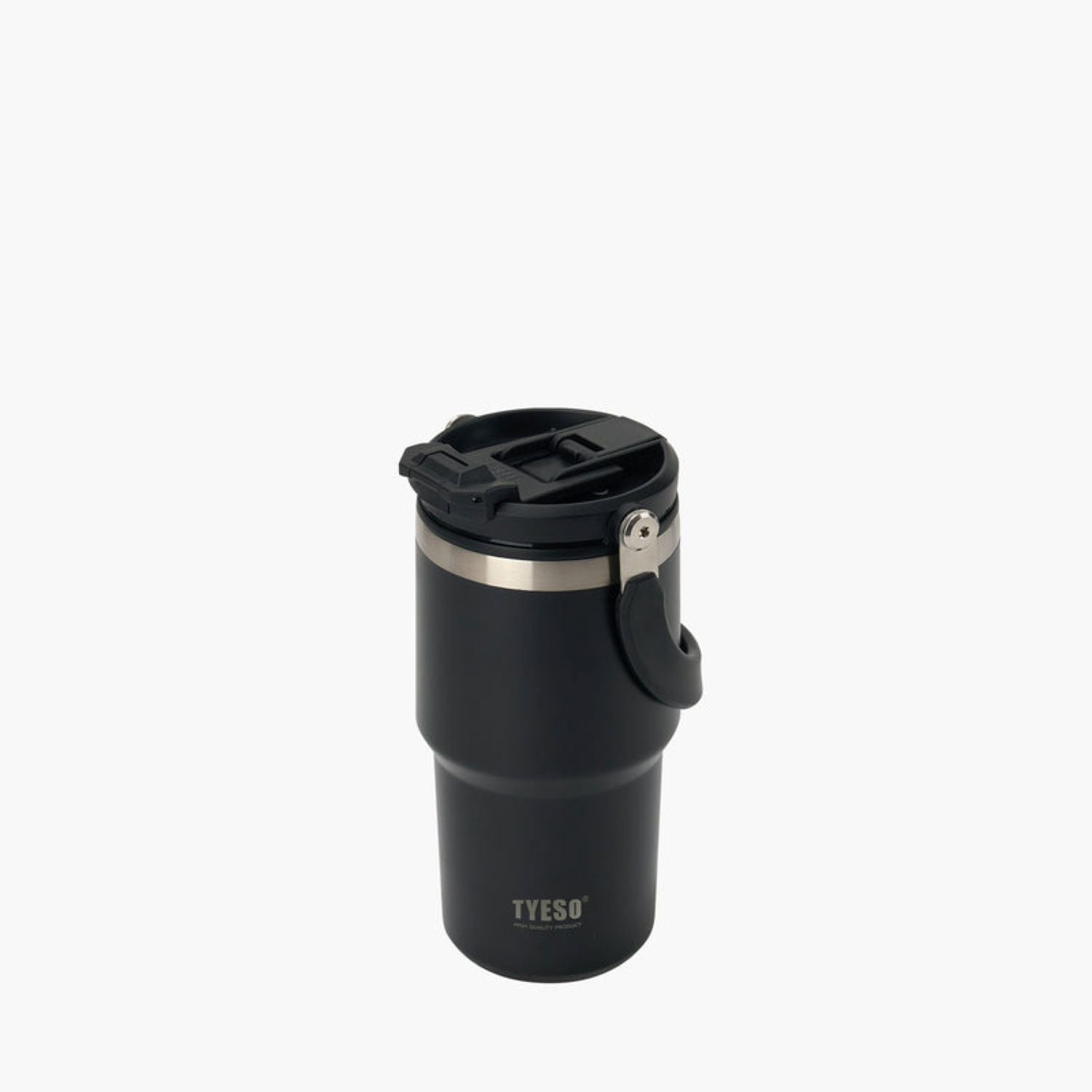 Tyeso Roam 2.0 Leakproof 2 In 1 Sip & Straw Lid S/S Vacuum Insulated Tumbler With Handle 600ML - Black