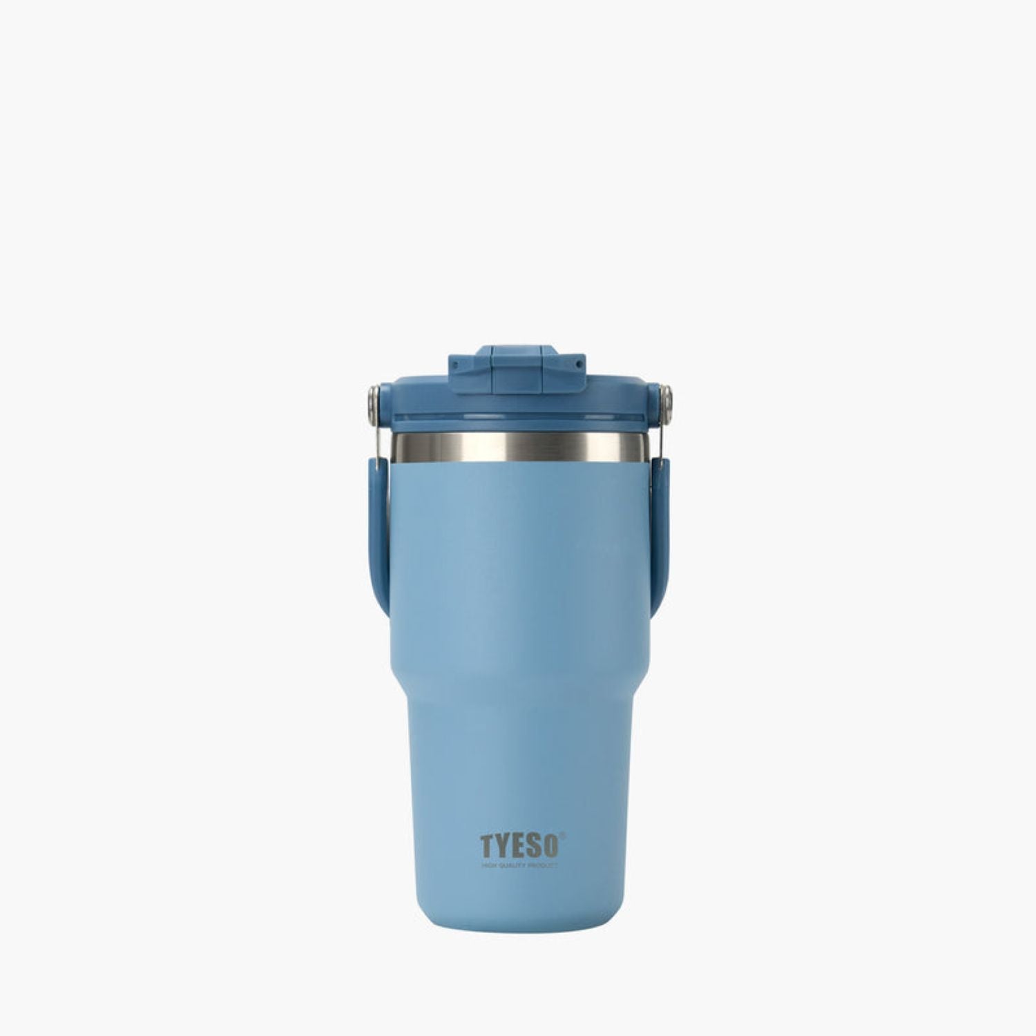 Tyeso Roam 2.0 Leakproof 2 In 1 Sip & Straw Lid S/S Vacuum Insulated Tumbler With Handle 600ML - Blue
