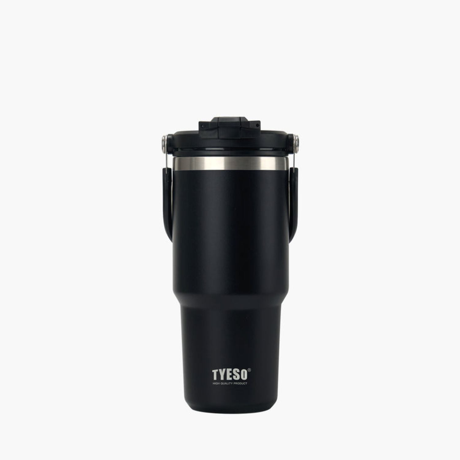 Tyeso Roam 2.0 Leakproof 2 In 1 Sip & Straw Lid S/S Vacuum Insulated Tumbler With Handle 750ML - Black