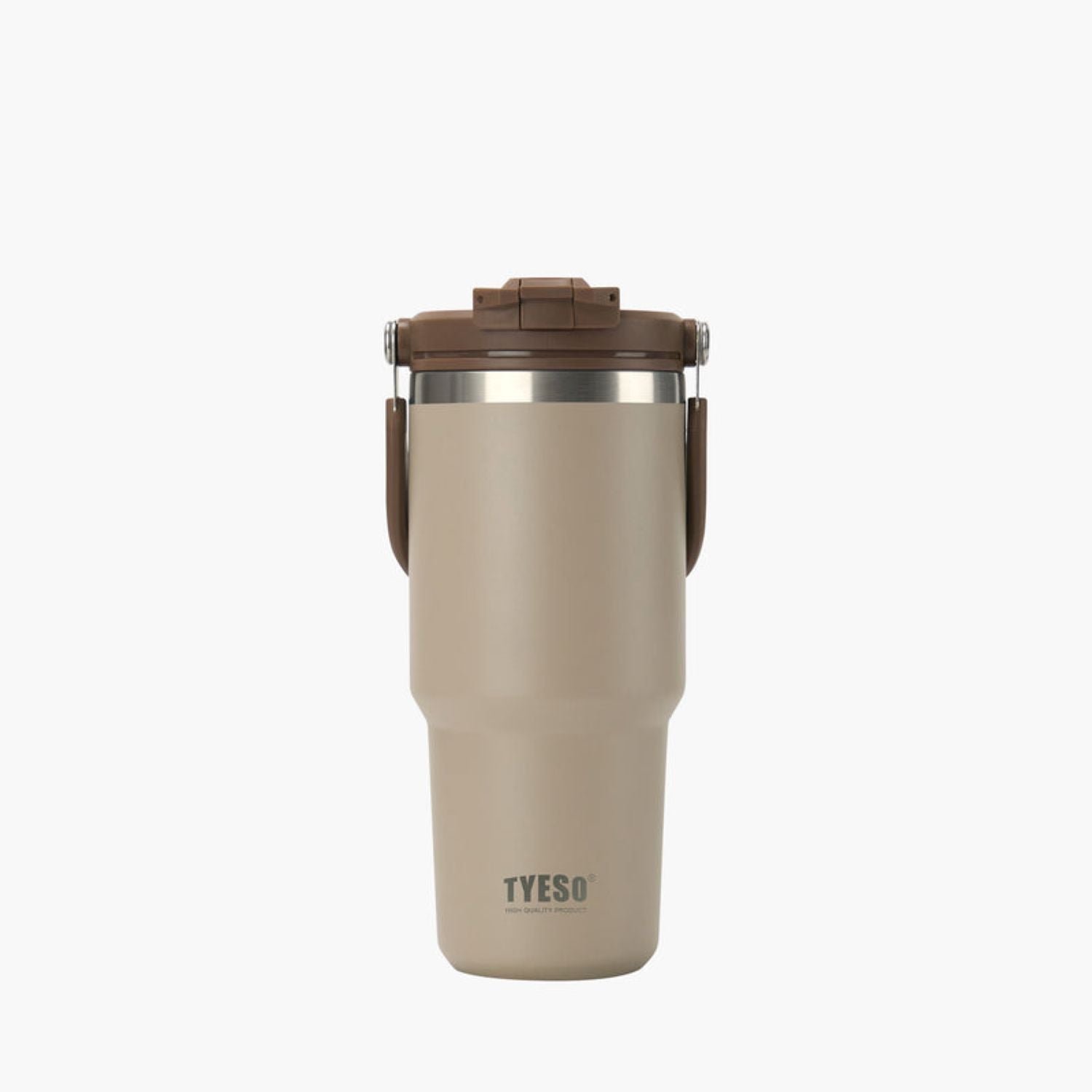 Tyeso Roam 2.0 Leakproof 2 In 1 Sip & Straw Lid S/S Vacuum Insulated Tumbler With Handle 750ML - Mocha