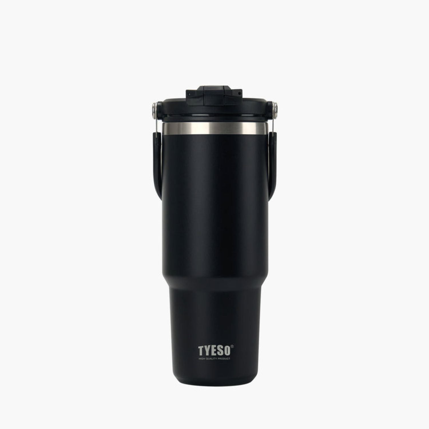 Tyeso Roam 2.0 Leakproof 2 In 1 Sip & Straw Lid S/S Vacuum Insulated Tumbler With Handle 900ML - Black