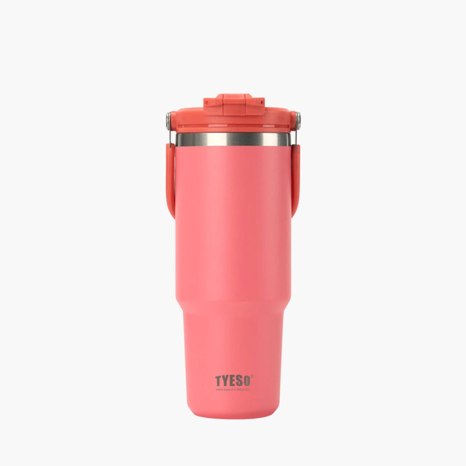Tyeso Roam 2.0 Leakproof 2 In 1 Sip & Straw Lid S/S Vacuum Insulated Tumbler With Handle 900ML - Dark Pink