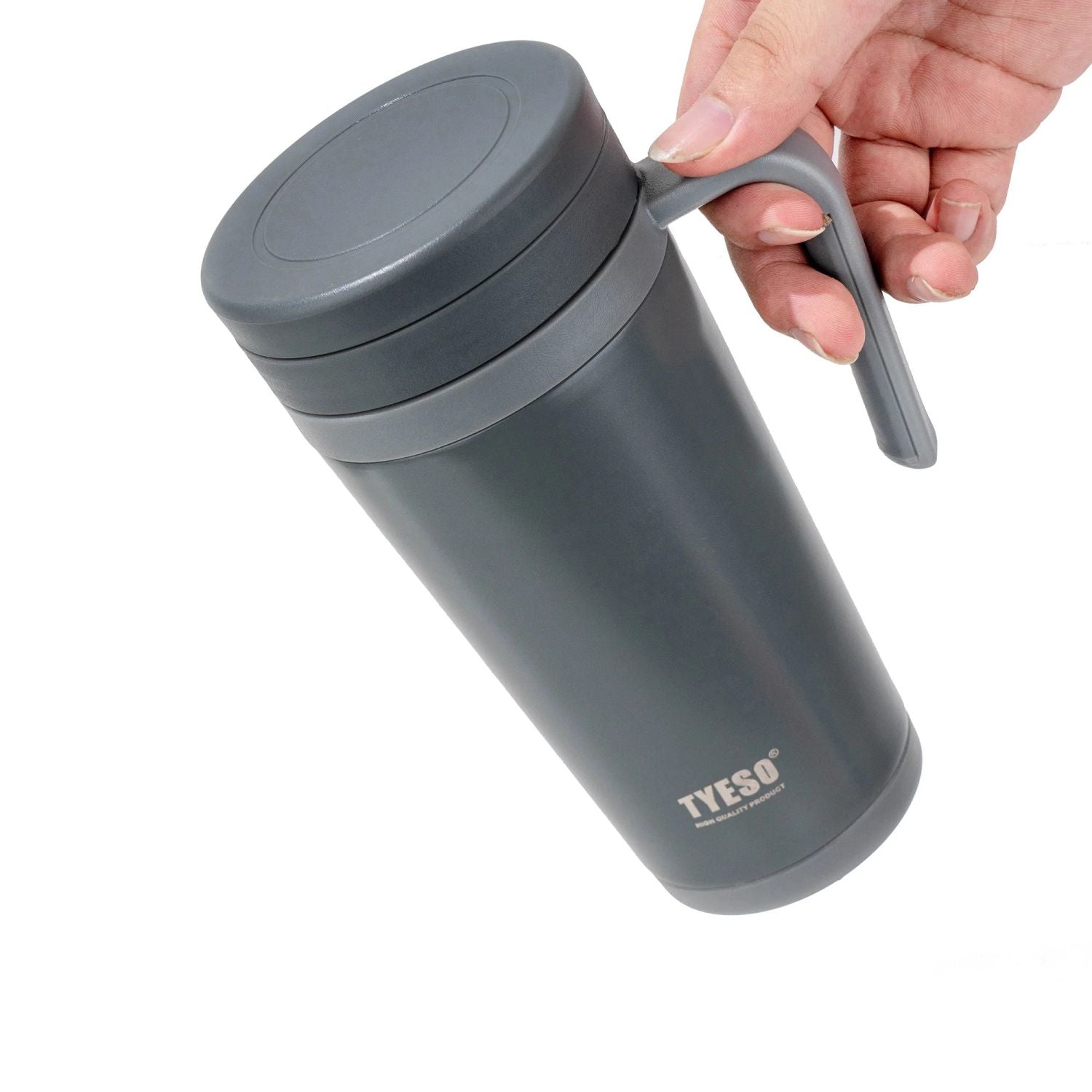 Tyeso Steep Built In Filter S/S Vacuum Insulated Coffee Cup 500ml - Dark Grey