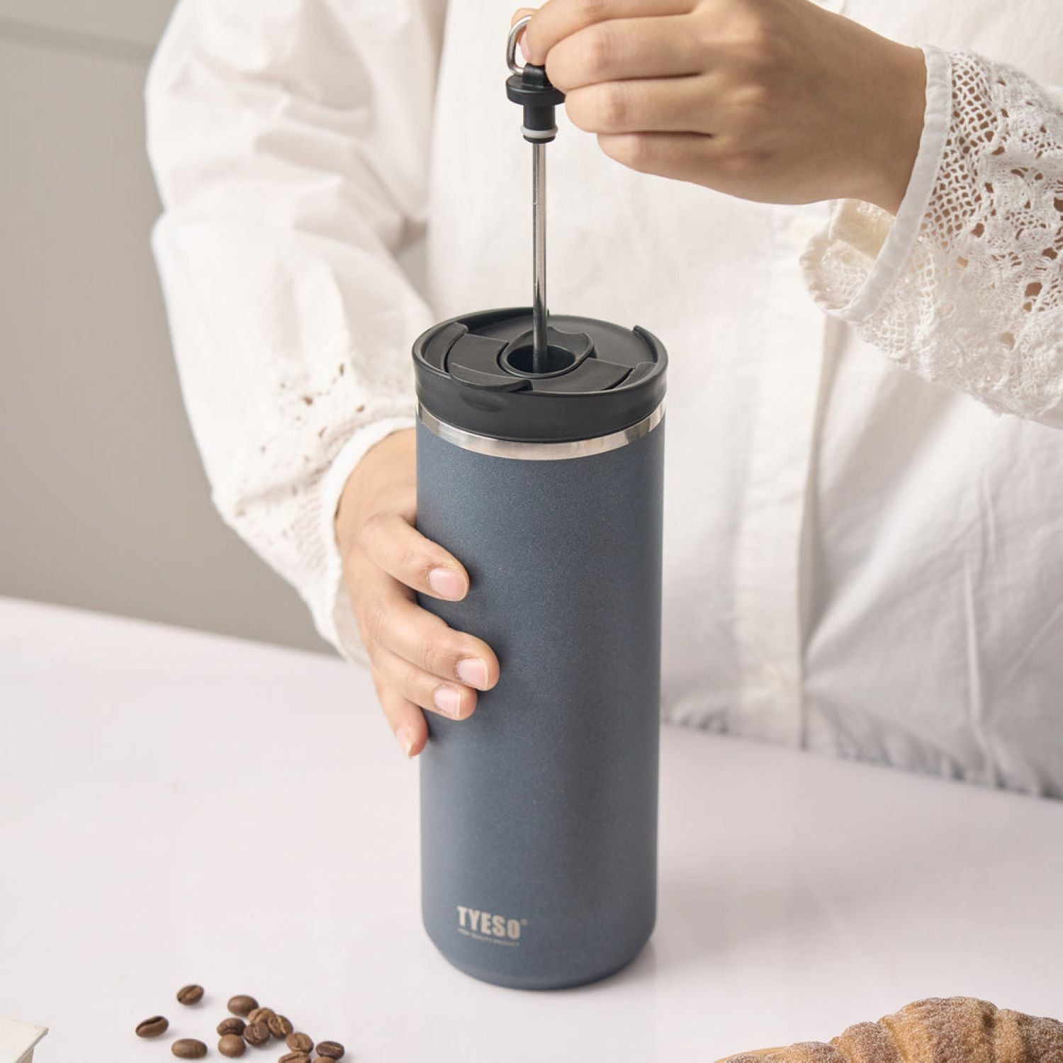 Tyeso Vant Leakproof Multi Press S/S Vacuum Tumbler 600ML - Black