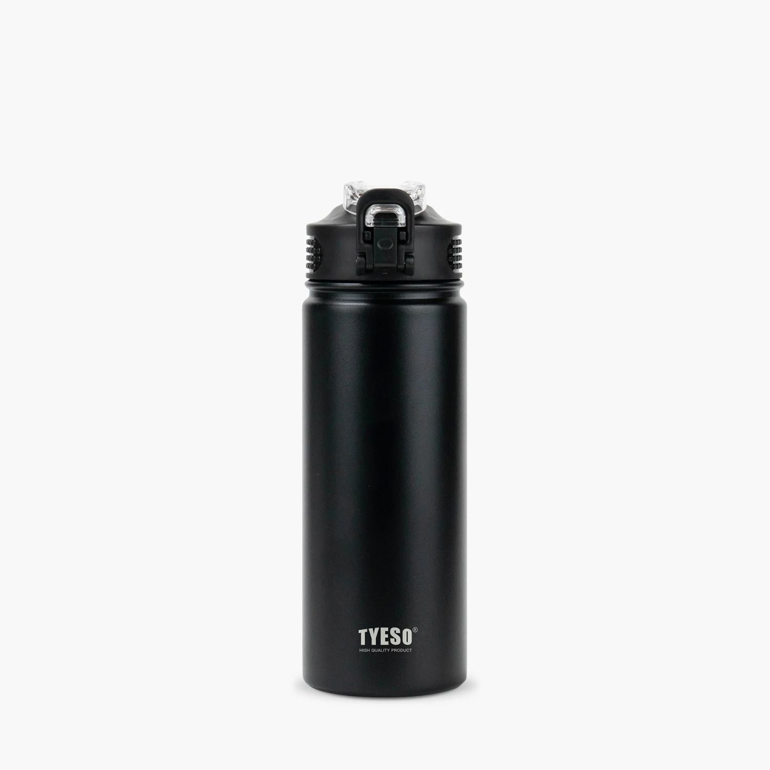 Tyeso Wander Lockable One Press Straw Flip Lid S/S Vacuum Insulated Bottle With Handle 600ml - Black