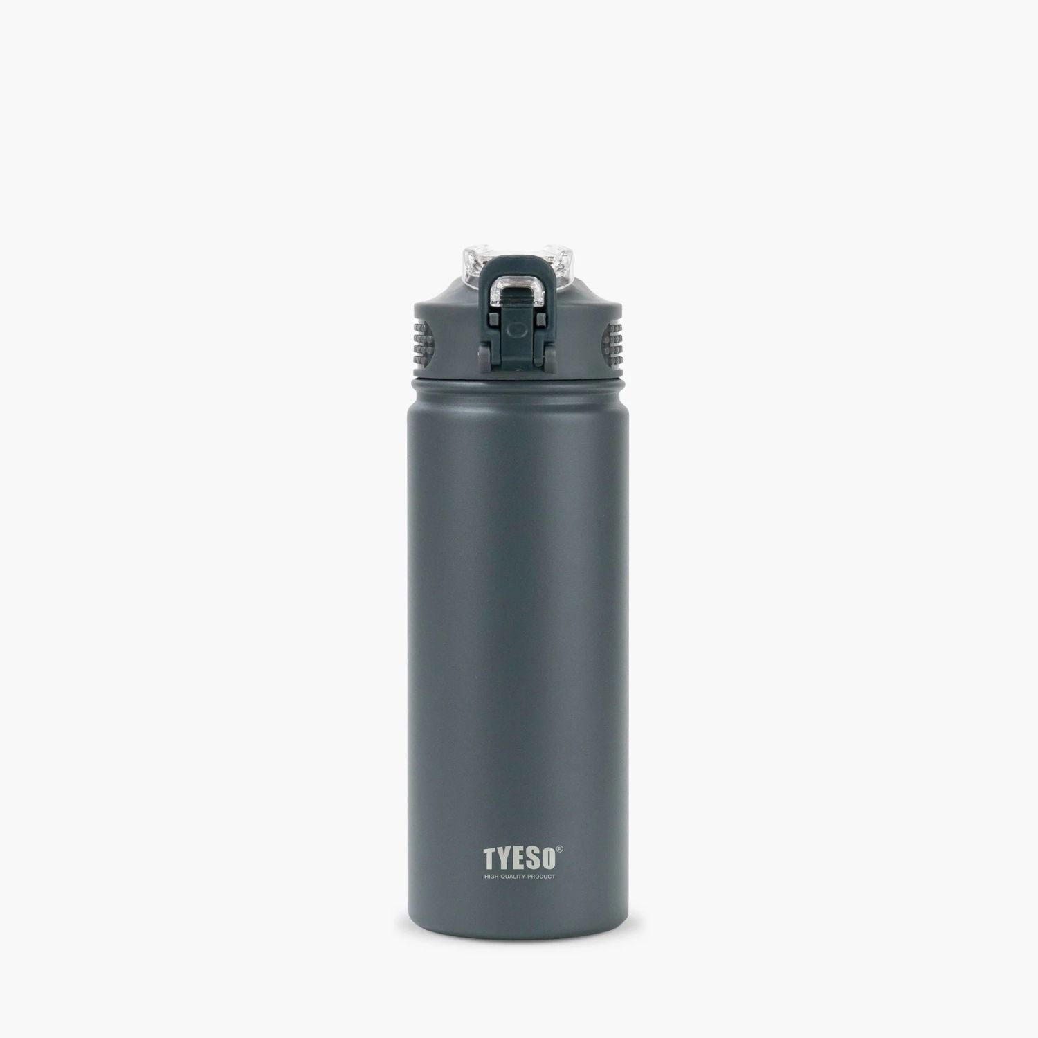 Tyeso Wander Lockable One Press Straw Flip Lid S/S Vacuum Insulated Bottle With Handle 600ml - Gray