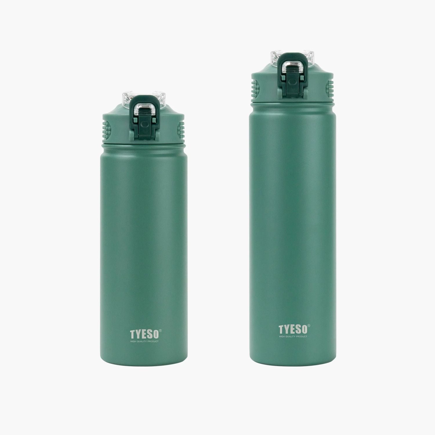 Tyeso Wander Lockable One Press Straw Flip Lid S/S Vacuum Insulated Bottle With Handle 600ml - Green