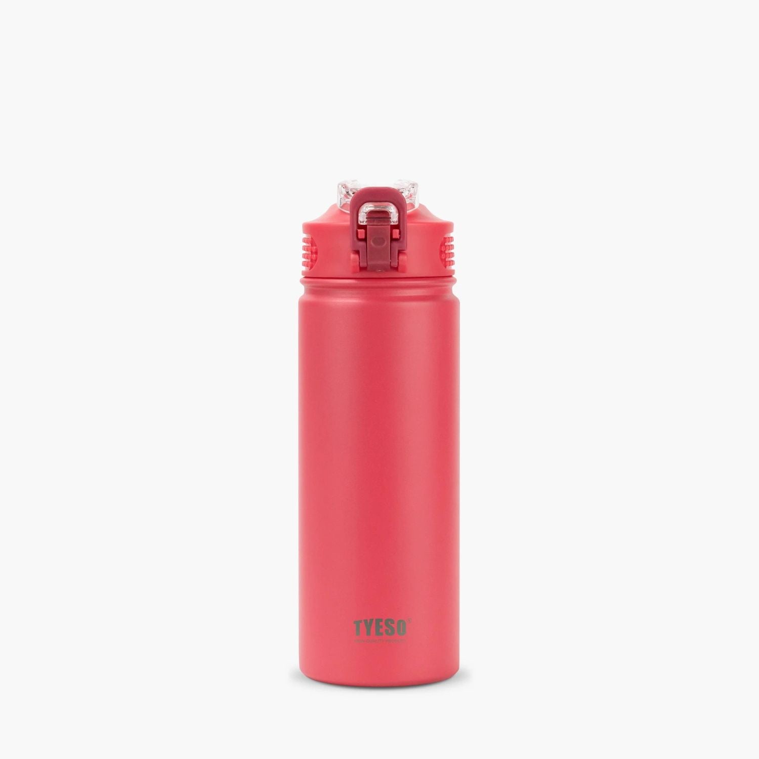 Tyeso Wander Lockable One Press Straw Flip Lid S/S Vacuum Insulated Bottle With Handle 600ml - Red