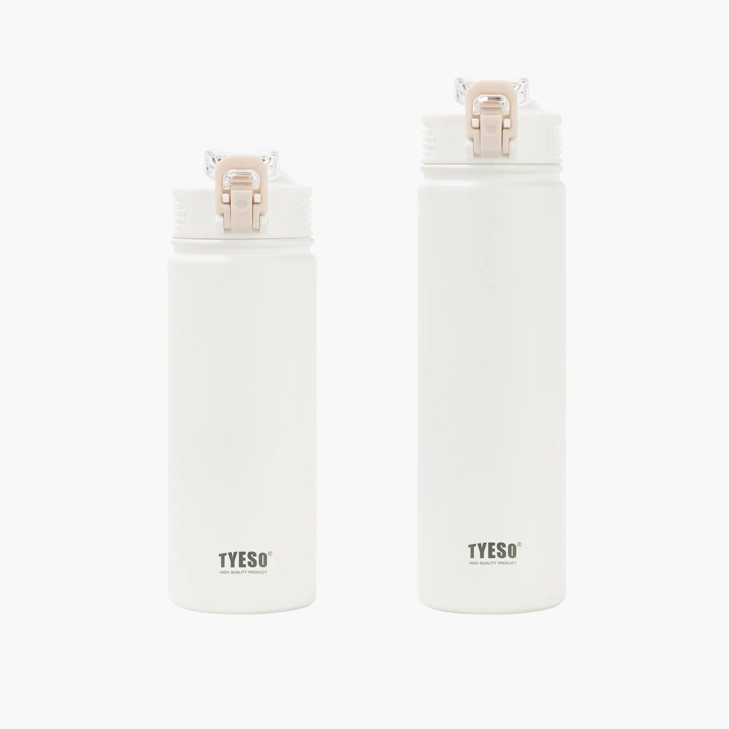 Tyeso Wander Lockable One Press Straw Flip Lid S/S Vacuum Insulated Bottle With Handle 600ml - White