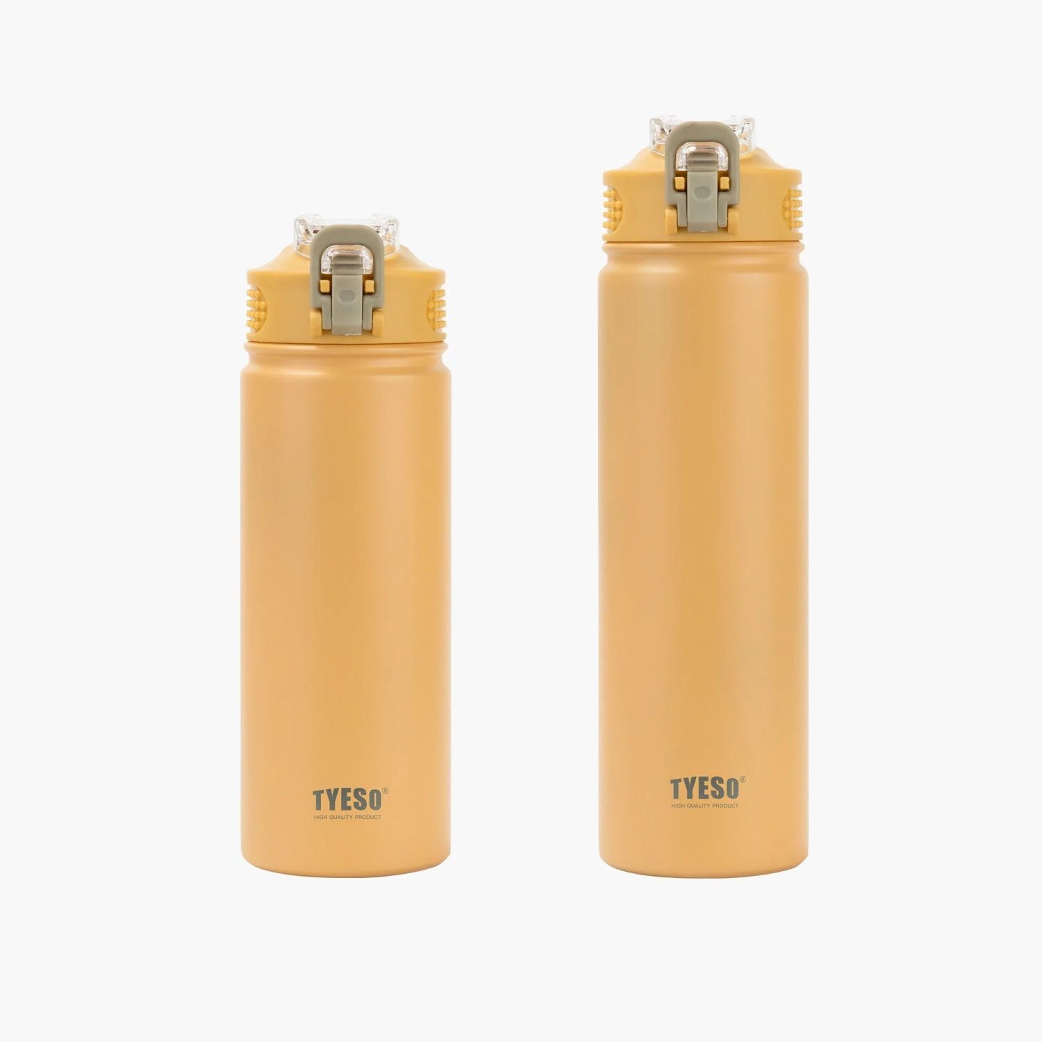 Tyeso Wander Lockable One Press Straw Flip Lid S/S Vacuum Insulated Bottle With Handle 600ml - Yellow