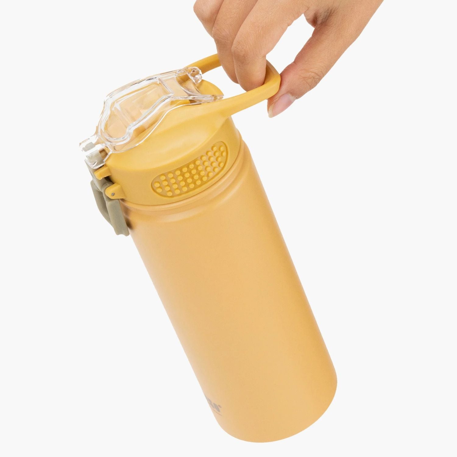 Tyeso Wander Lockable One Press Straw Flip Lid S/S Vacuum Insulated Bottle With Handle 600ml - Yellow