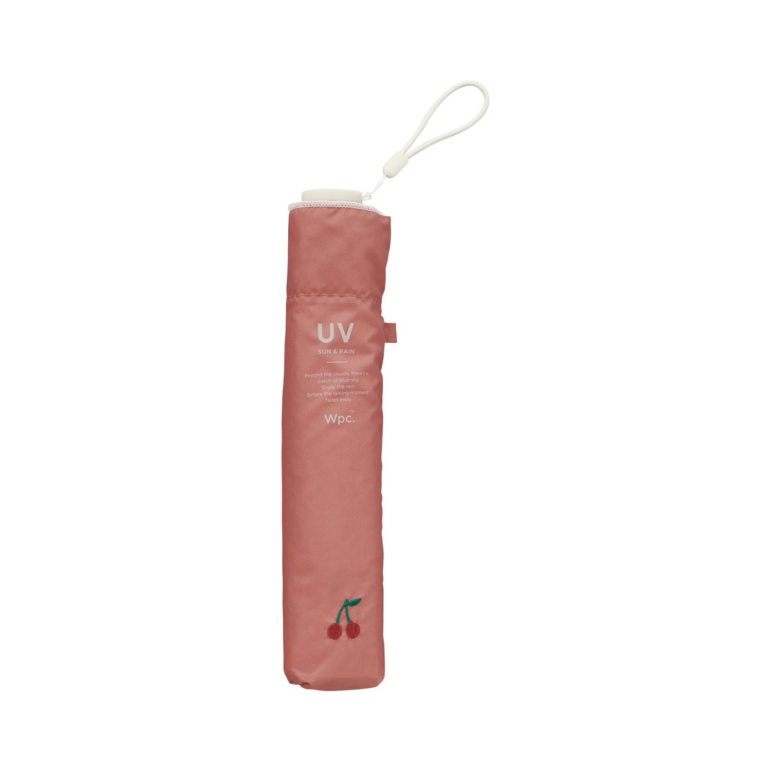 WPC Air-Light One Point Embroidery Mini Lightweight 115G UV Protection Umbrella 55cm (Pink Cherry)
