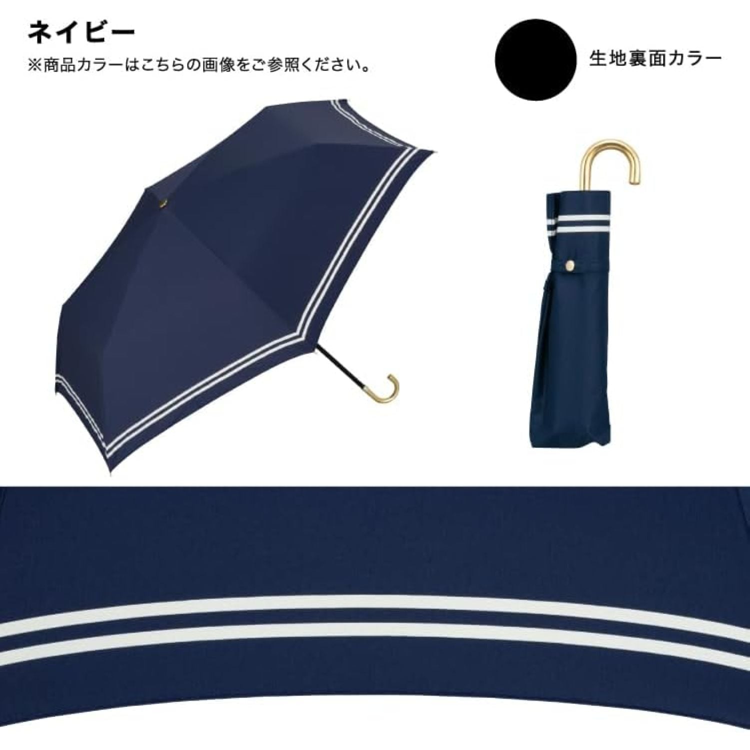 WPC Blackout Sailor Mini Folding UV Protection Upf 50+ Umbrella 50cm  (Navy)