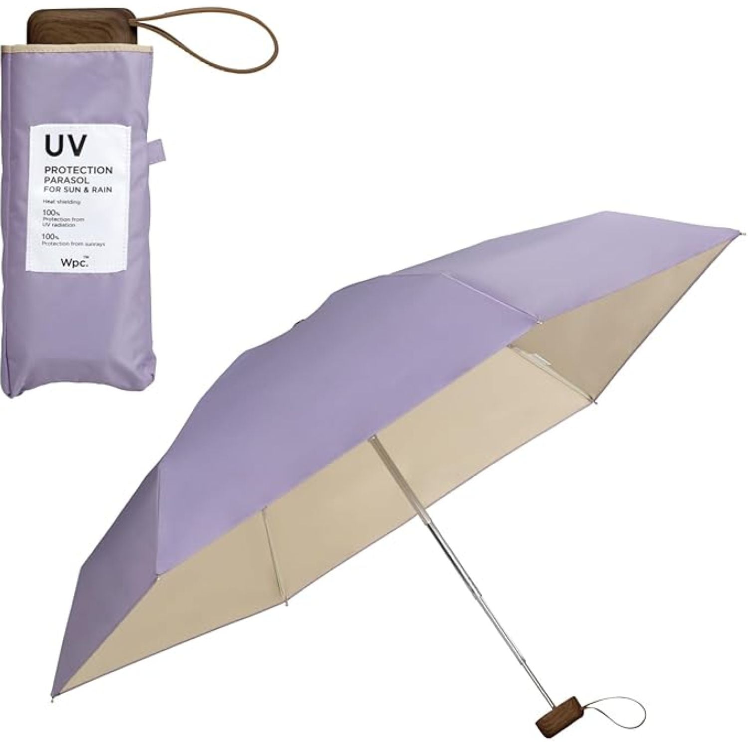 WPC Color Inside (2025) UV Protection Upf 50+ Umbrella 50cm (Purple)