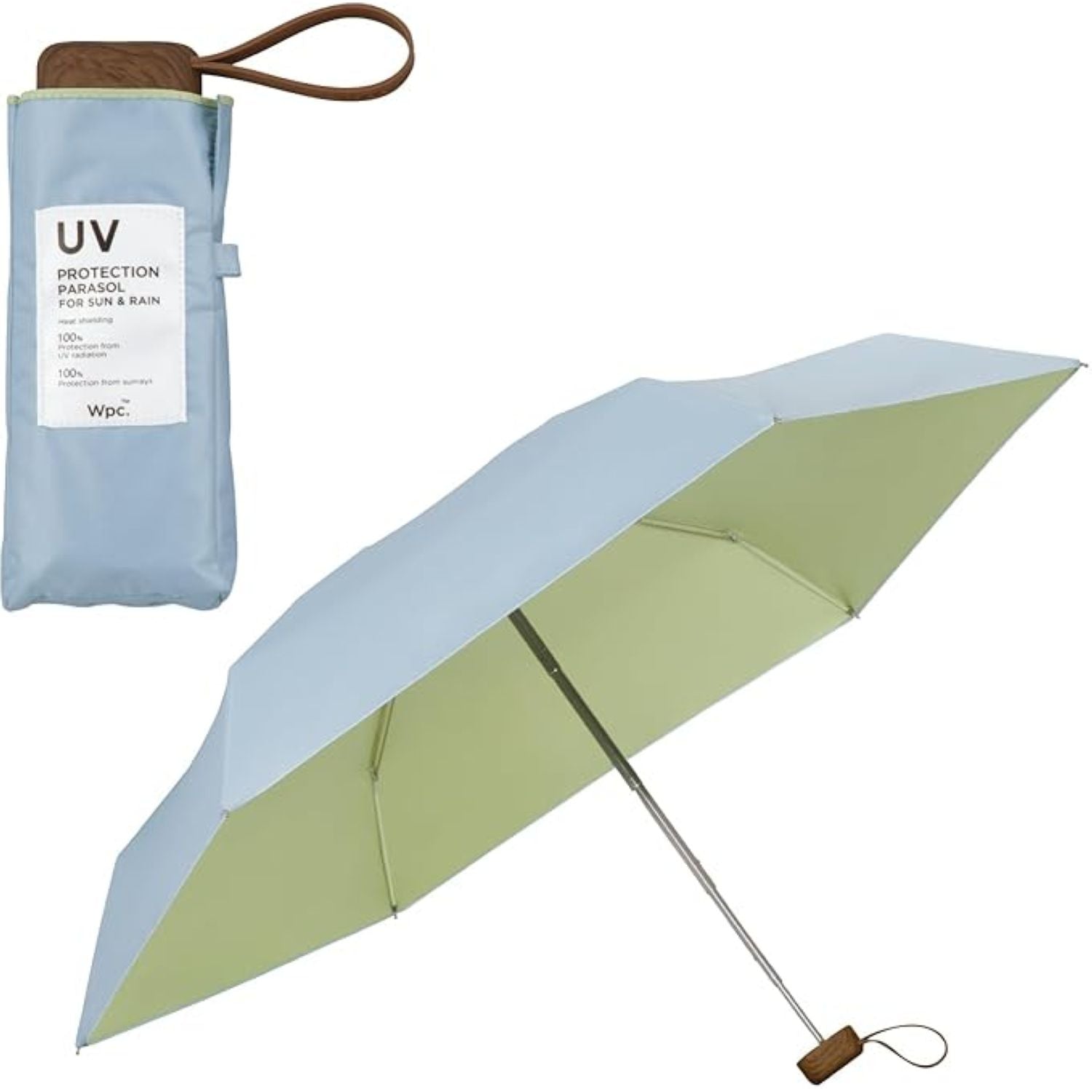 WPC Color Inside (2025) UV Protection Upf 50+ Umbrella 50cm (Saxe Blue)