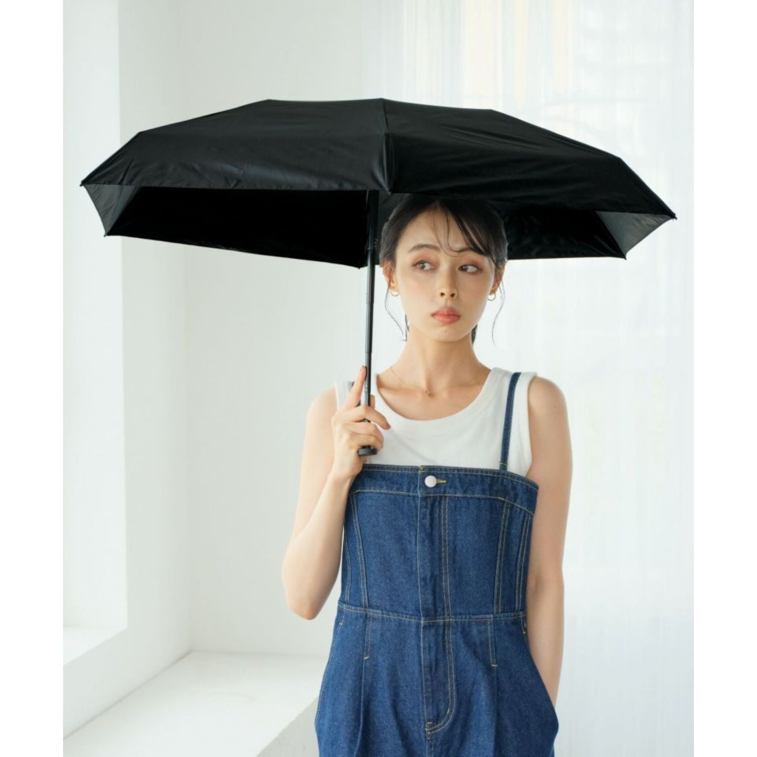 WPC Go-Koh Premium Black Compact UV Protection UPF 50+ Umbrella 50cm (Black)