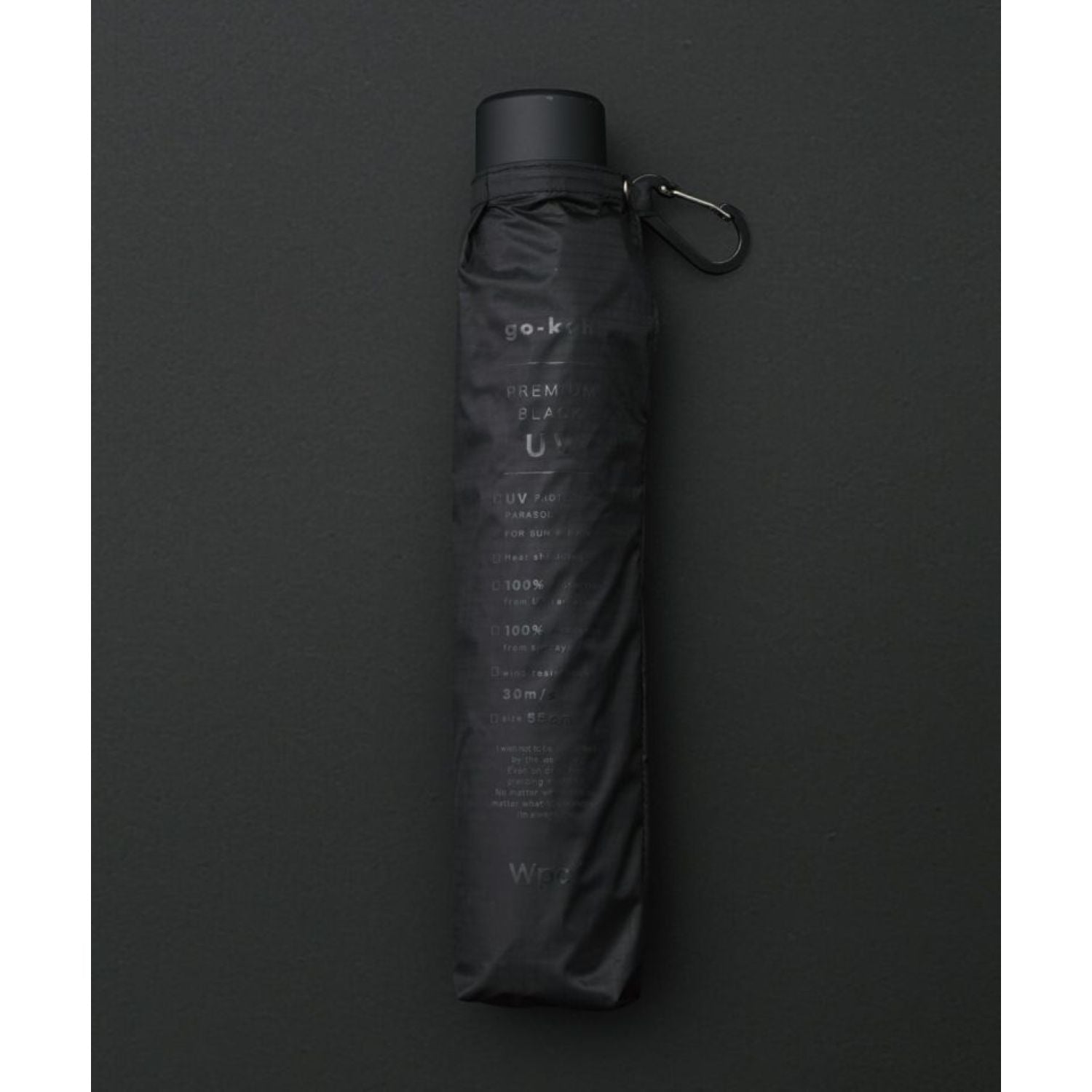 WPC Go-Koh Premium Black Wind Resistant UV Protection UPF 50+ Umbrella 55cm (Black)