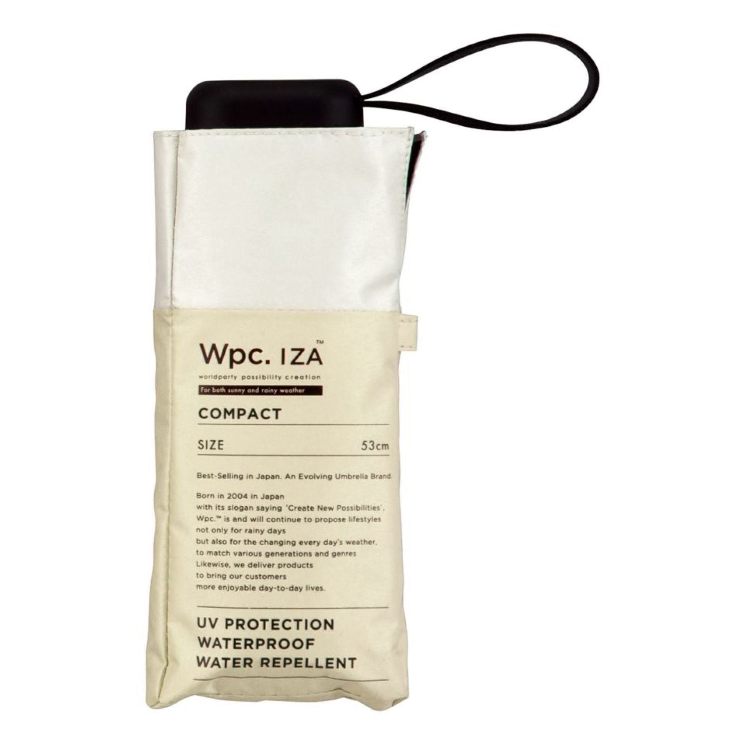 WPC IZA Compact UV Protection UPF 50+ Umbrella 53cm (Beige X Off White)