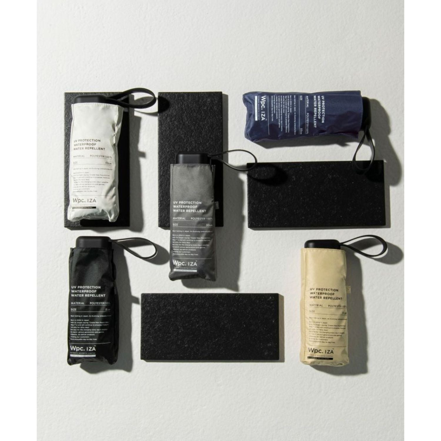 WPC IZA Compact UV Protection UPF 50+ Umbrella 53cm (Beige X Off White)