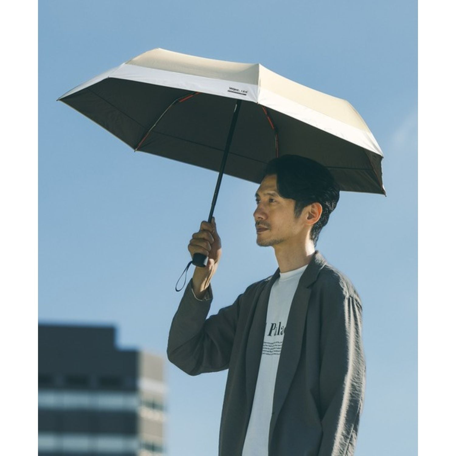 WPC IZA Wind Resistance (2025) UV Protection Upf 50+ Men'S Umbrella 55cm (Off White)