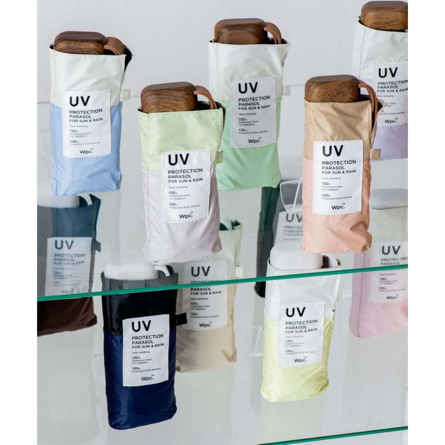 WPC Patchwork Tiny (2025) UV Protection UPF 50+ Umbrella 47cm (Light Grey)