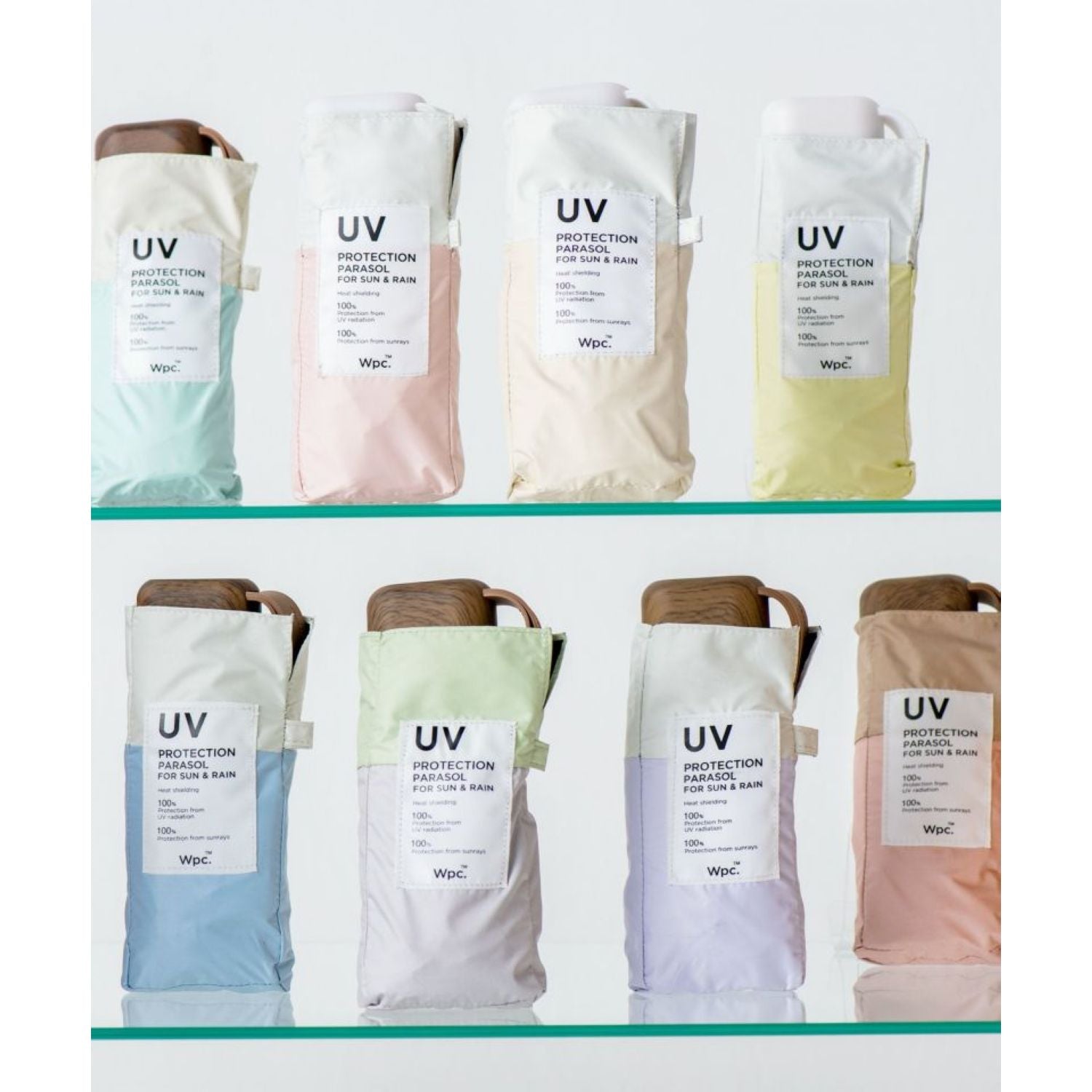 WPC Patchwork Tiny (2025) UV Protection UPF 50+ Umbrella 47cm (Light Grey)