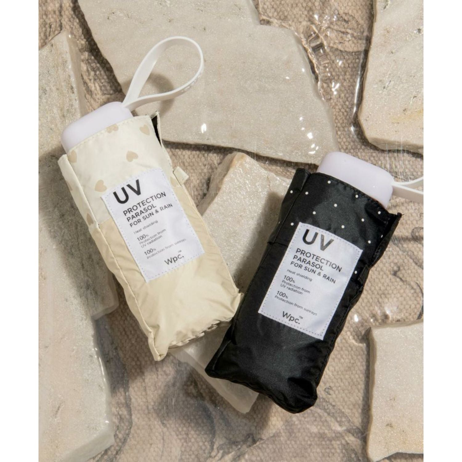 WPC Patchwork Tiny (2025) UV Protection UPF 50+ Umbrella 47cm (Light Grey)