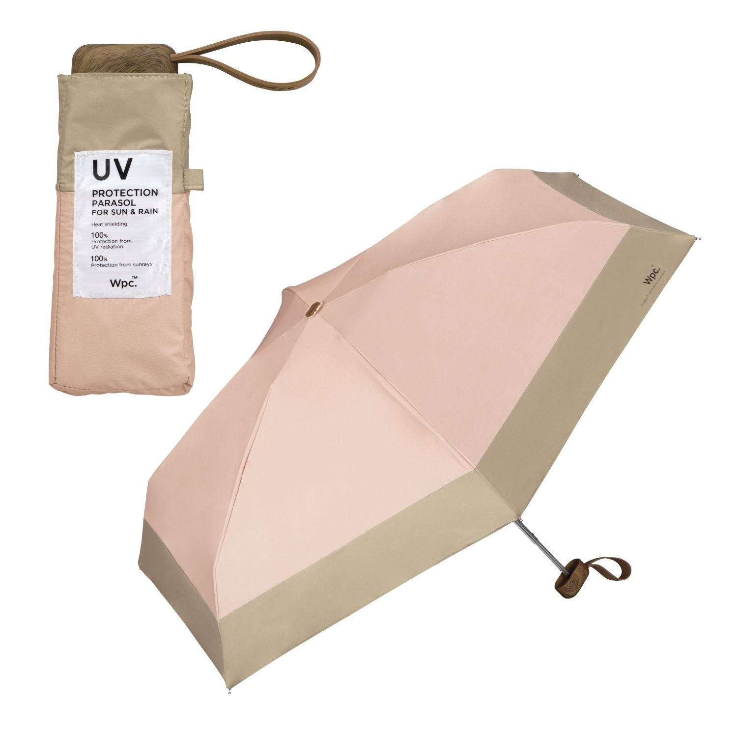 WPC Patchwork Tiny (2026) UV Protection UPF 50+ Umbrella 47CM (Dusty Pink)